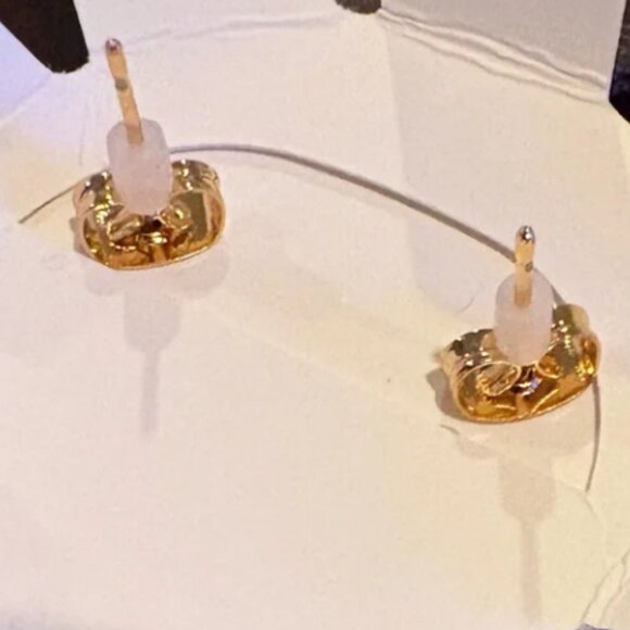 NWT Luna Norte Mother of Pearl Heart Studs with Banded Calcite Box Case & Pouch - Picture 10 of 11